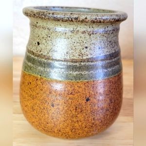 VINTAGE Signed Studio Pottery Pot with Cork Lid
